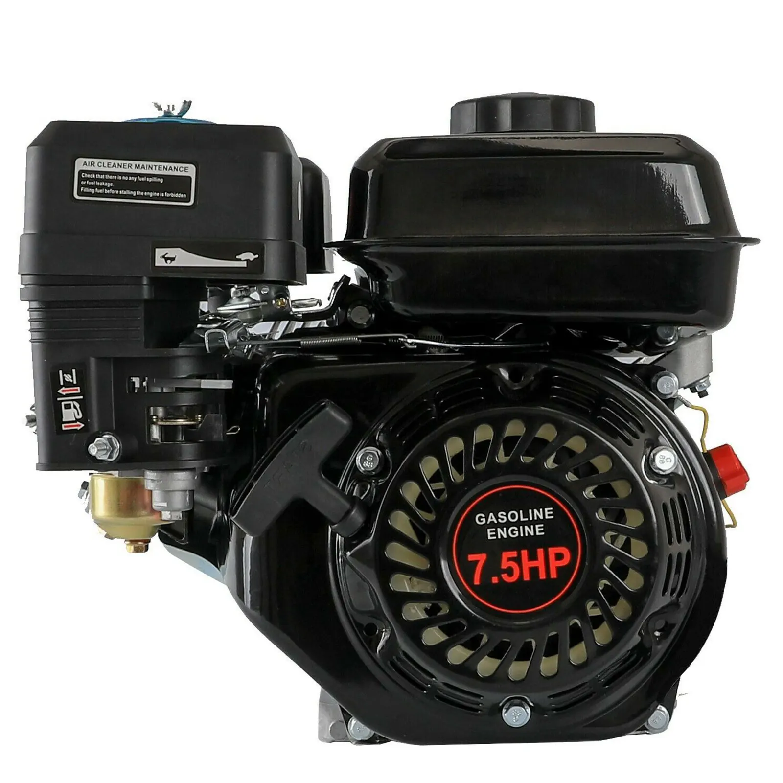 Motore a Benzina a 4 Tempi da 7,5 HP, Compatibile con Honda GX160/170F, Monocilindrico Raffreddato ad Aria, Avviamento a Strappo
