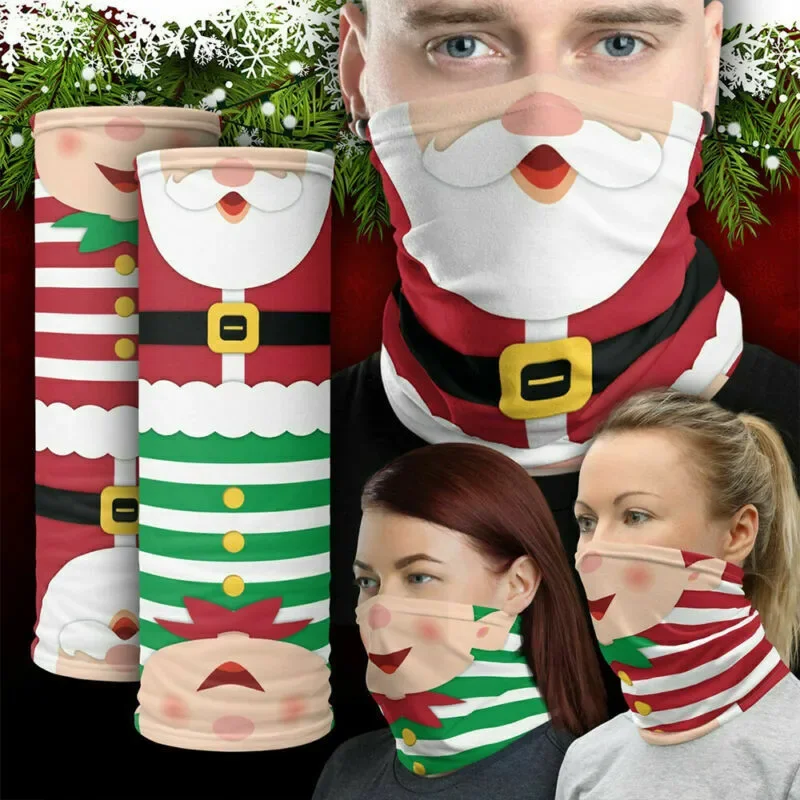 Christmas Face Mask Neck Gaiter Bandana Scarf Tube Outdoor Reusable Headband