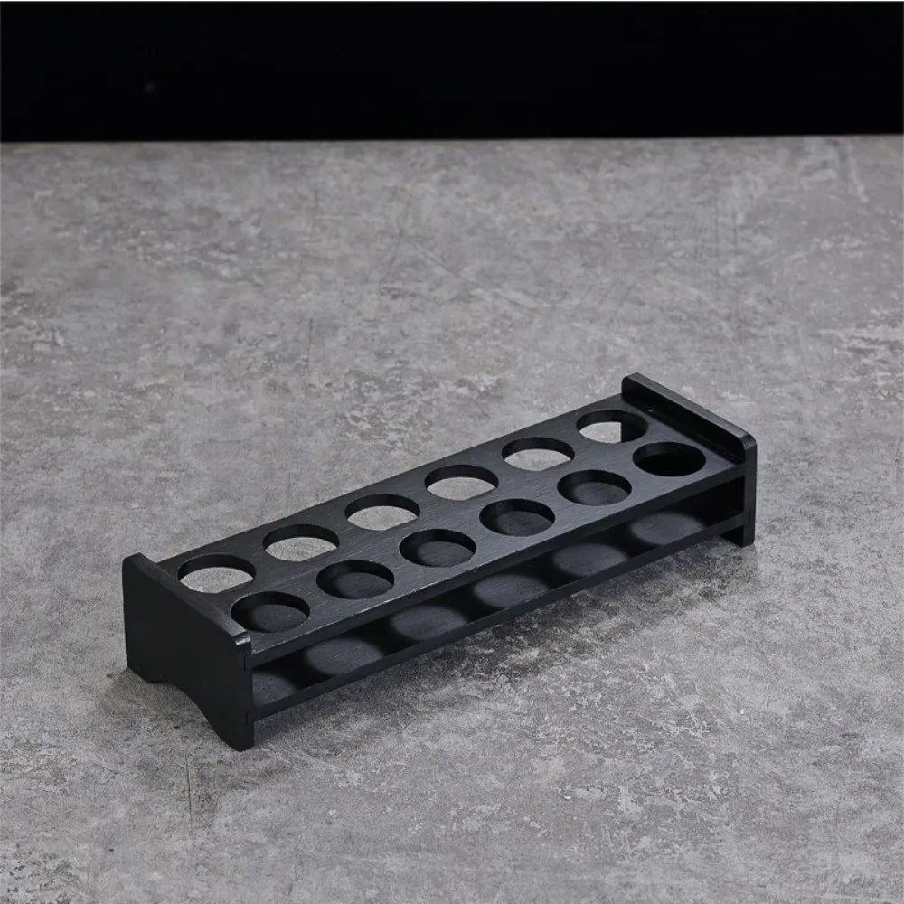 Multipurpose 6/12 Holes Shot Glass Holder Save Space Round Hole Bamboo Shot Glass Tray Smooth Wooden Wine Cup Shelf Wine Bar