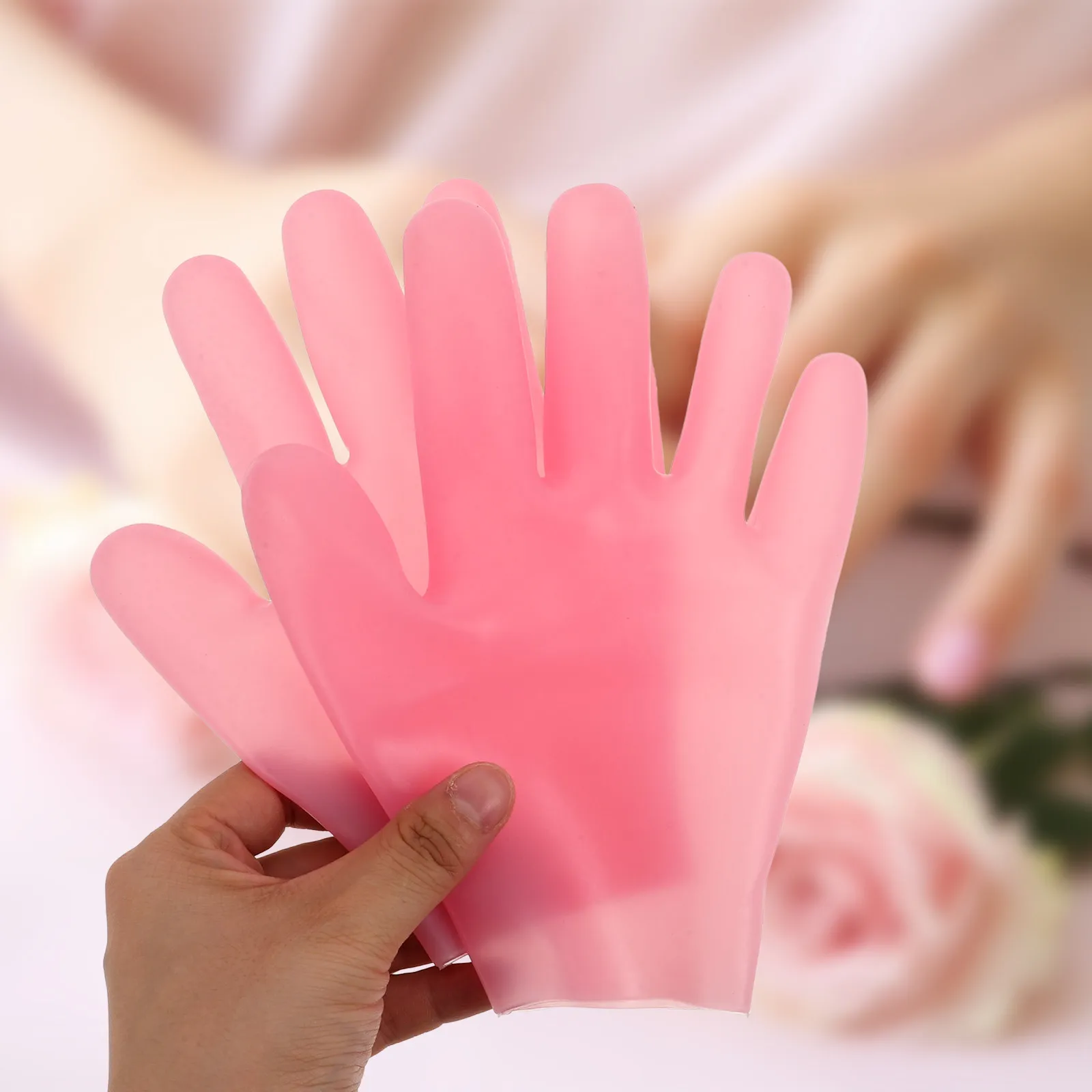 1Set Silicone Foot and Hand Masks Moisturizing Socks Gloves for Dry Cracked Feet Hands Exfoliating Reusable Spa-Like Home Care view 4