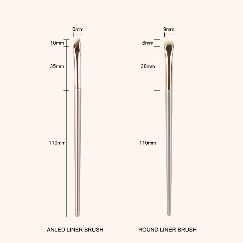 Round Gel Eyeliner Brush Gold Makeup Tool with wood handle soft synthetic hair Perfect Lash liner definer