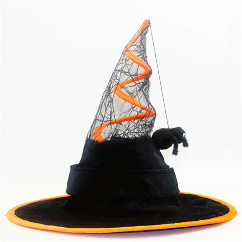 Hot Sale Black Gothic Witch Cosplay Costume performance wizard Lace hat Halloween