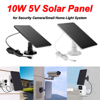 4W/10W 5V Solar Panel Outdoor Solar Cells Charger DC5521/Micro USB+Type-C Solar Panels for Security Camera/Small Home Light