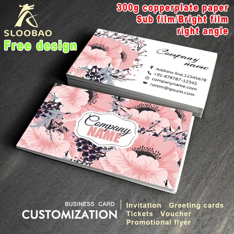 300g Copperplate Paper personalizzato Double Sided Printing Company biglietti di auguri aziendali promozione esperienza biglietto rotolo