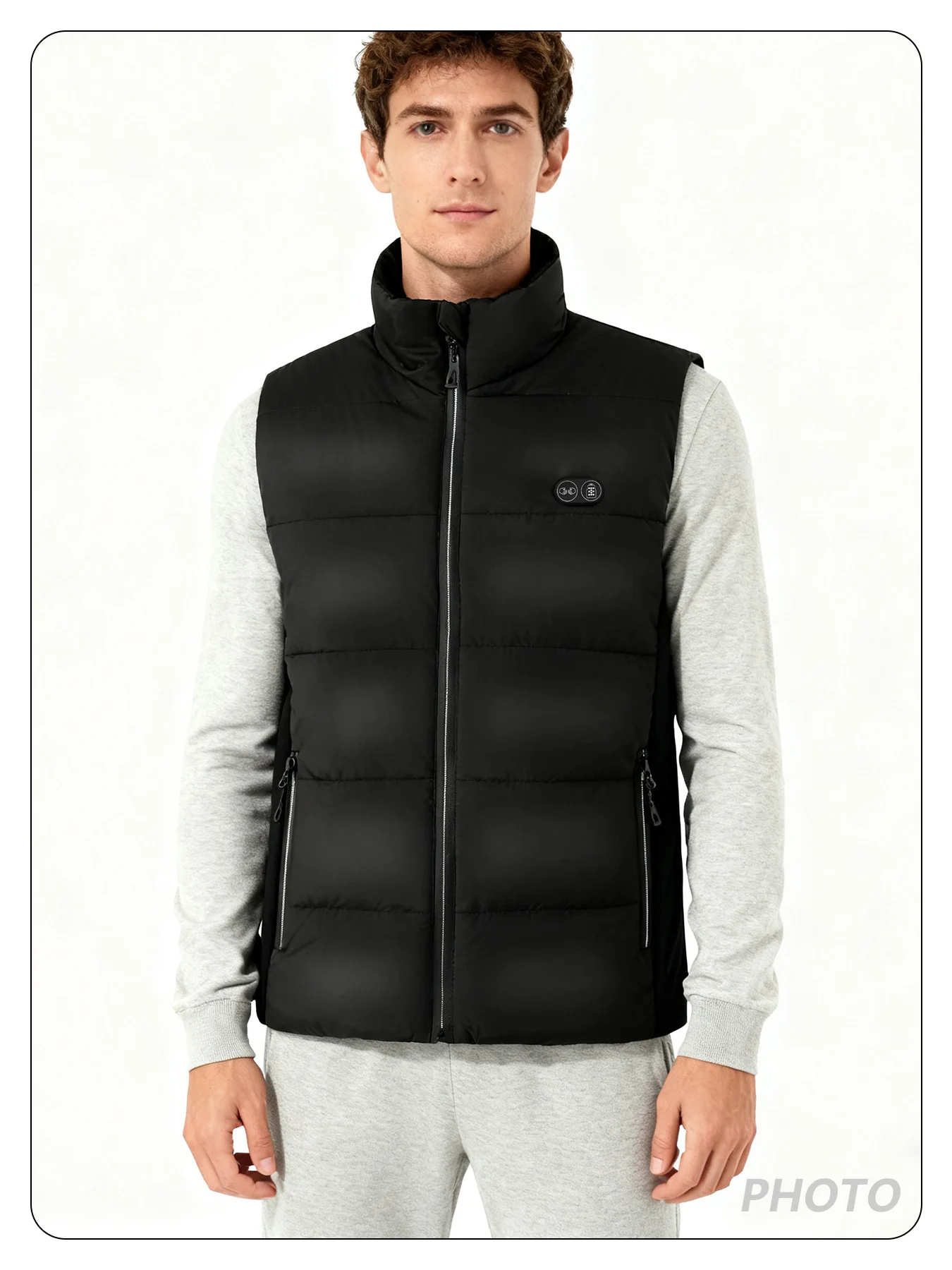 Neue Smart Heizung Weste Männer Frauen 17 Zonen Dual Control Temperatur Fleece Stehkragen USB Elektrische Thermische Winter Weste – Detail 9