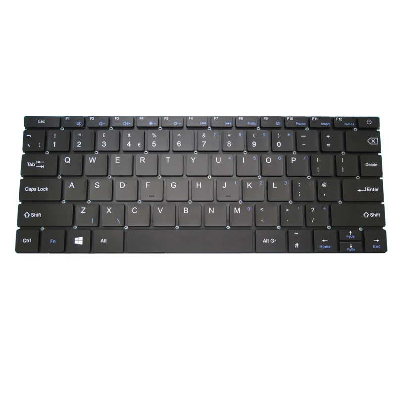 Laptop Keyboard For UMAX For VisionBook 12Wa Turquoise UMM230122 United Kingdom UK Black New