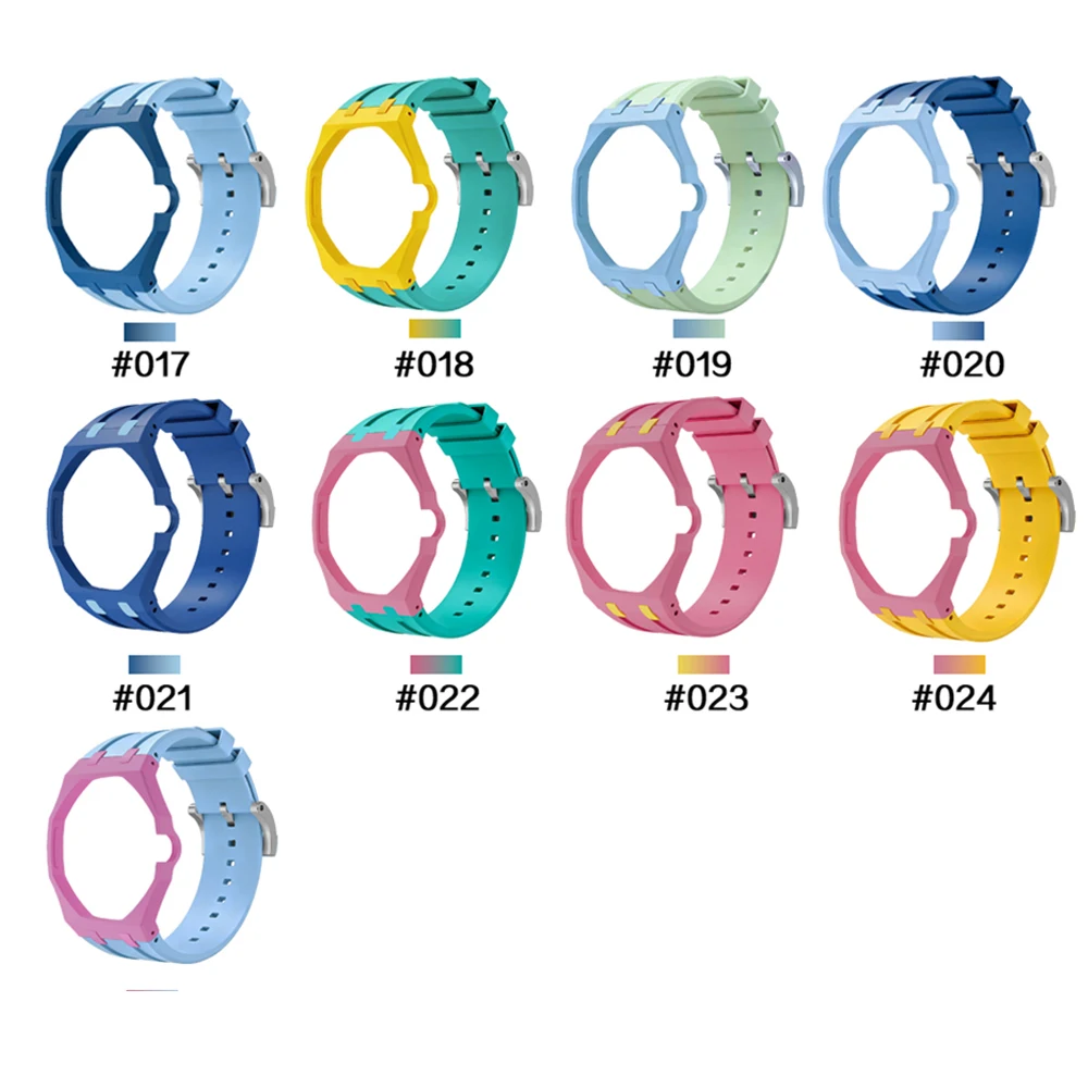 2in1 Bioceramic Case&Silicone Strap For Swatch x AP Royal pop Pocket watch bands Modification kit integrated Silicone Wirstband