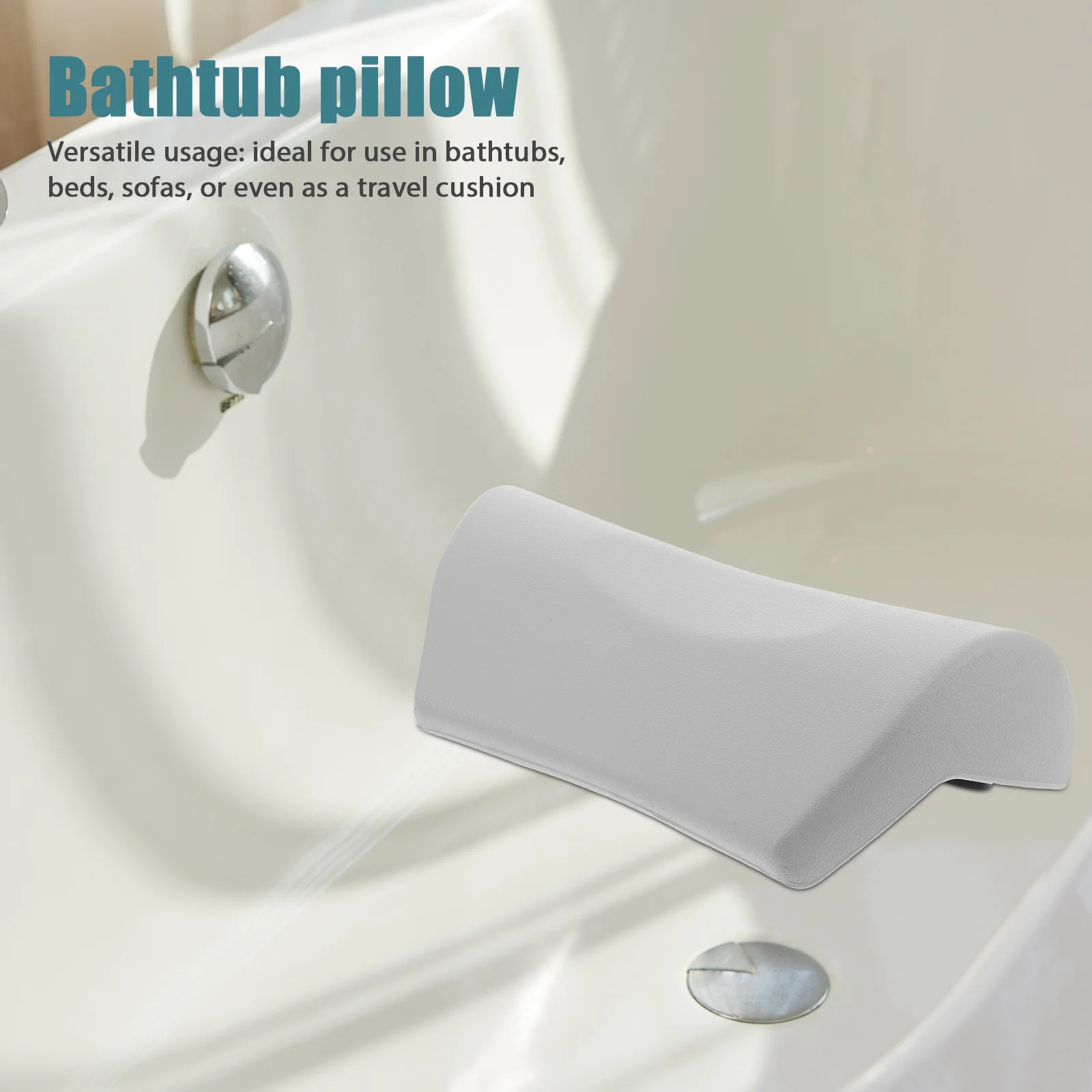 

Bathtub Pillow Soft PU Neck Back Support Ergonomic Waterproof Spa Headrest Suction Cup Bath Cushion Bathtub Neck Pillow