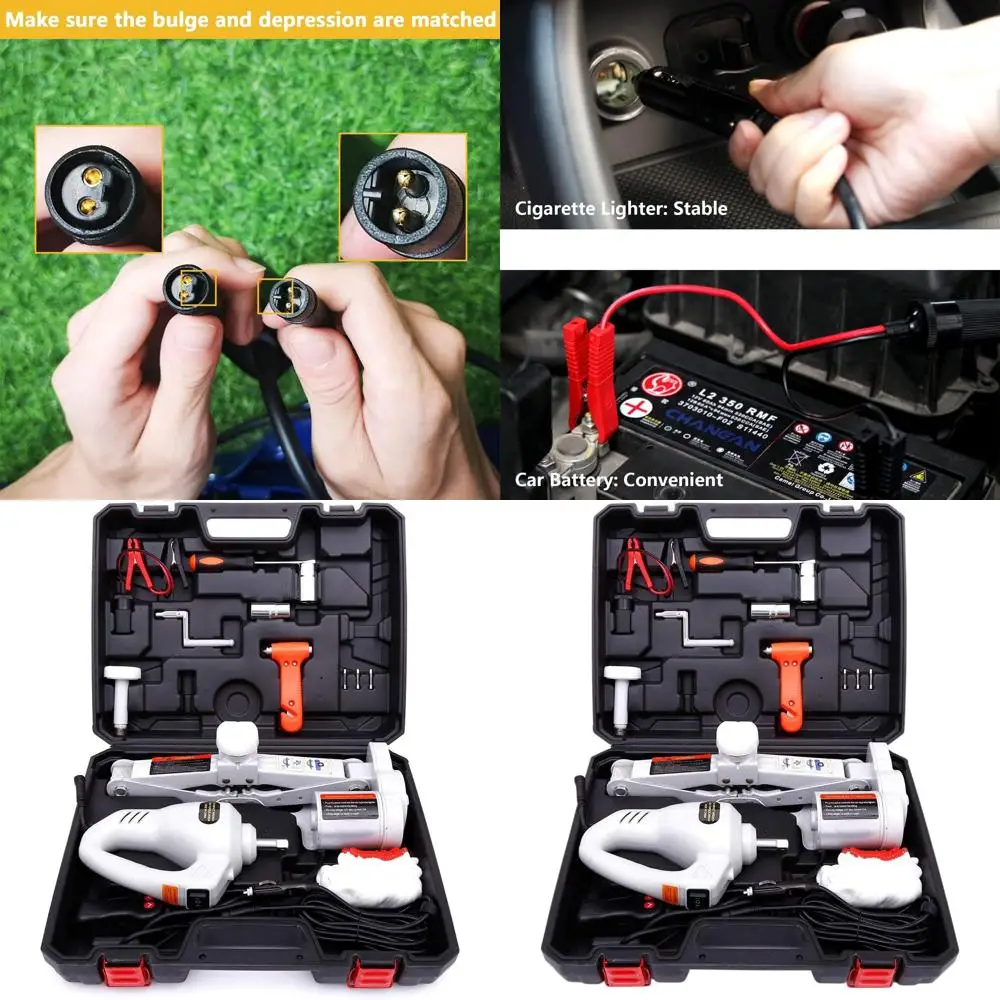 

12V Electric Car Jack Kit with 3-Ton Capacity Scissor Lift Stands for Vehicle Repair and Tire Change
