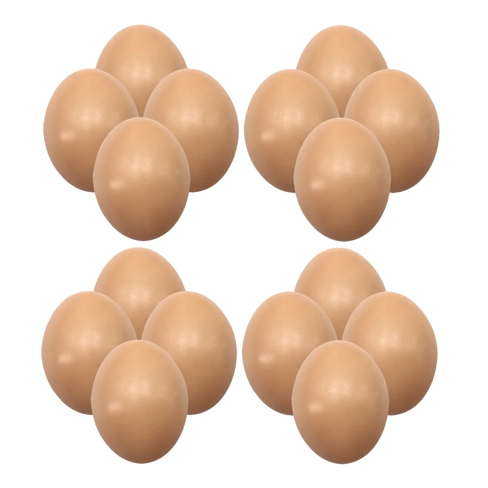 20 Pcs Imitation Fake Eggs Photo Props Model Food Artificial Chicken Pp DIY Craft Painting Blank