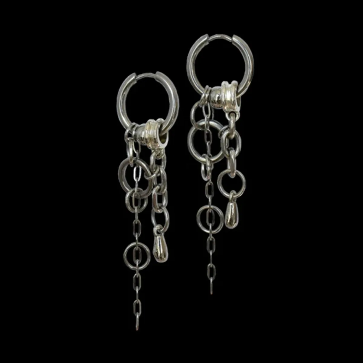 

Y2K punk grunge goth edgy dangly chain earrings