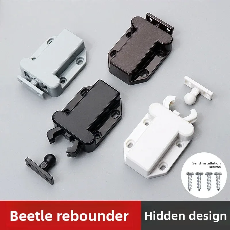 Push To Open Cabinet Catch, Non-Magnetic Touch Latches, Door Stop Rebound Self-Locking Device for Cupboard Drawer Wardrobe