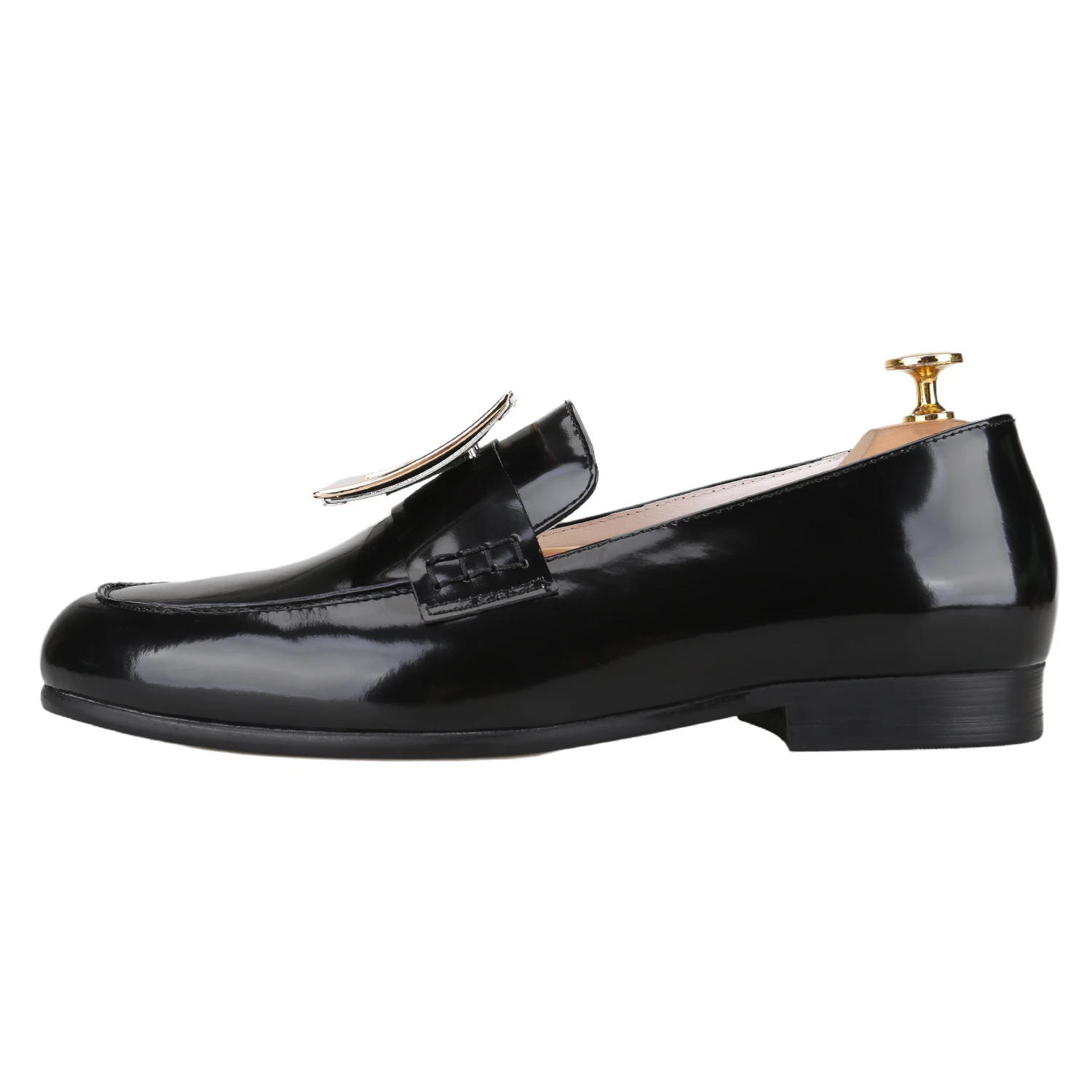 Piergitar 2025 New Handcrafted Men's Derby Shoes For Wedding Or Party Luxurious Brand Metal Buckle Moccasin White Leather Insole
