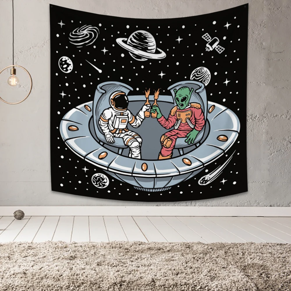 

Space Universe Tapestry Wall Hanging Astronaut Alien Tapestry for Bedroom Tapestry for Living Room Bohemian Room Decor Tapestry