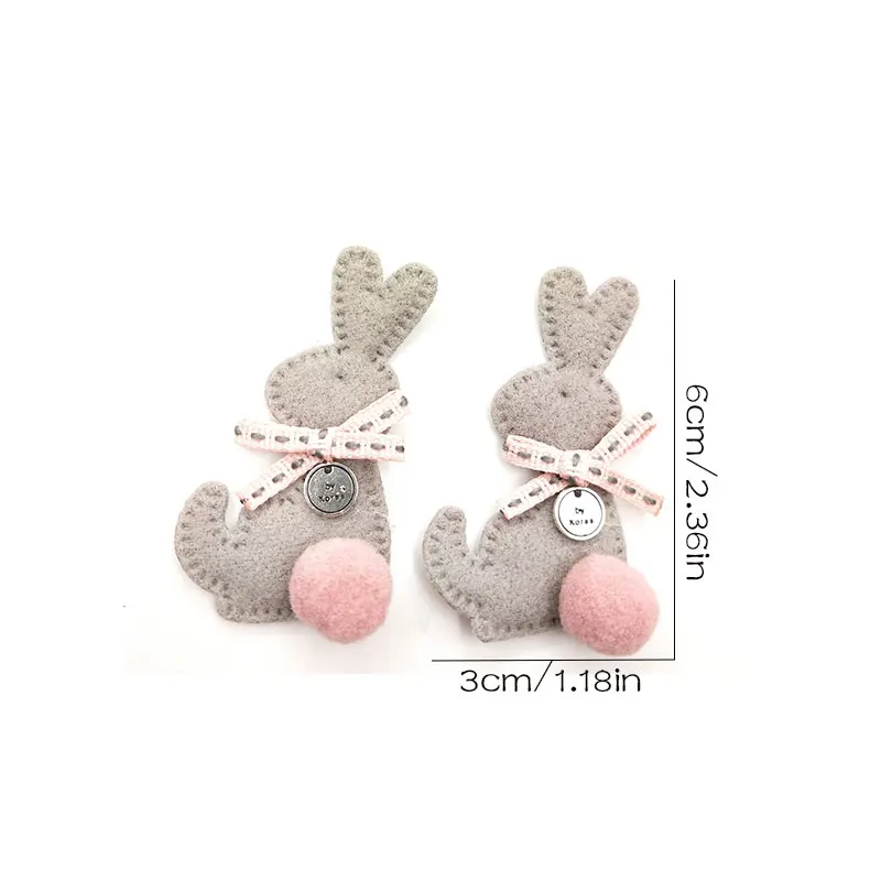 10 Stück Filz-Kaninchen-gepolsterte Applikationen für Haarspangen, Kleidung, Schuh- und Sockenzubehör, Patches – Detail 6