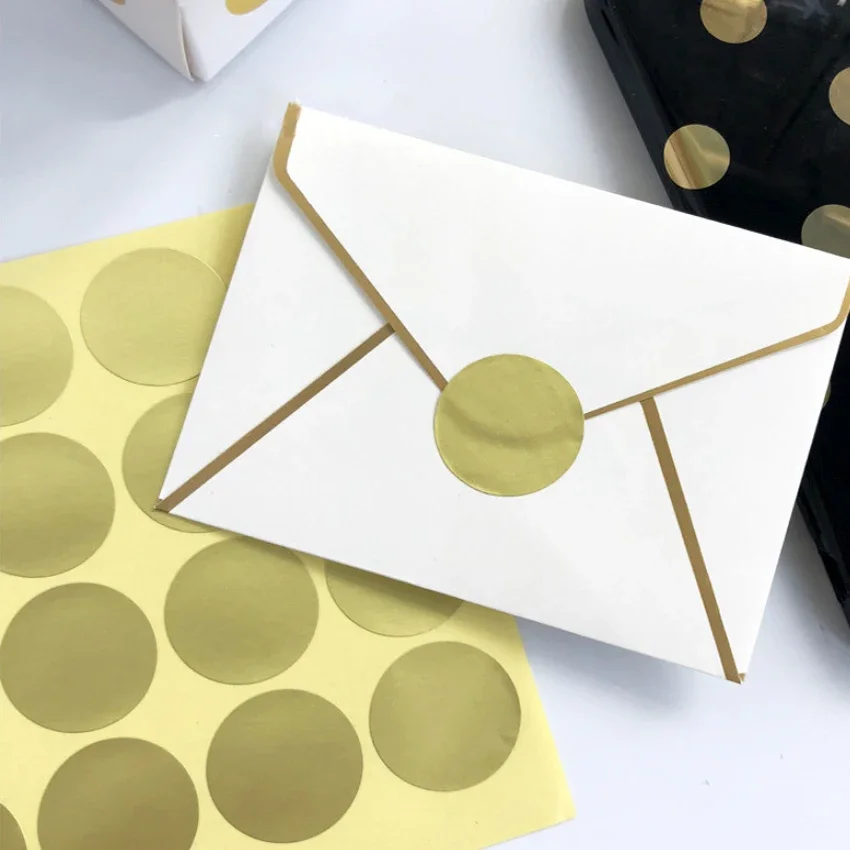 160pcs/lot Color Seal Sticker Multifunction Package Decorative Label for Handmade Products Small Adhesive Round Gold Sticker