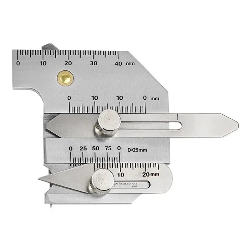 AB66-Welding Inspection Gauge 0-40Mm Stainless Steel Groove Angle Bite Depth Measurement Tool For Welders