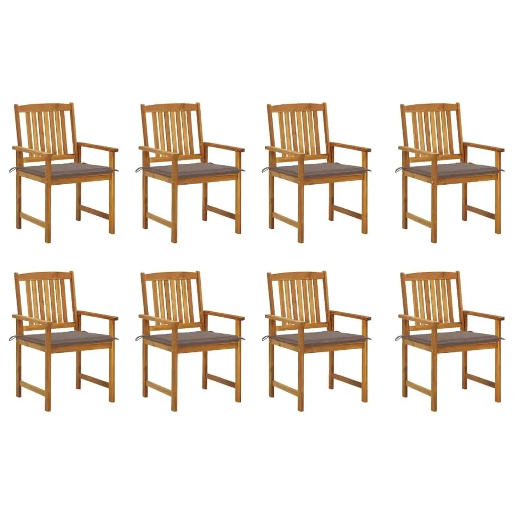 

8-Piece Solid Acacia Wood Patio Chairs Set with Cushions – Outdoor Furniture