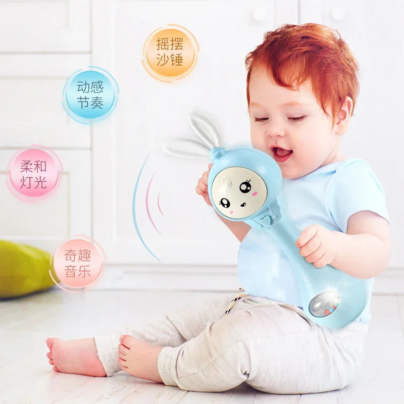 Sonajero de juguete para bebé de 0 a 1 año, sonajero de mano, música, martillo de arena, palo de ritmo, rompecabezas de educación temprana de 0 a 12 años