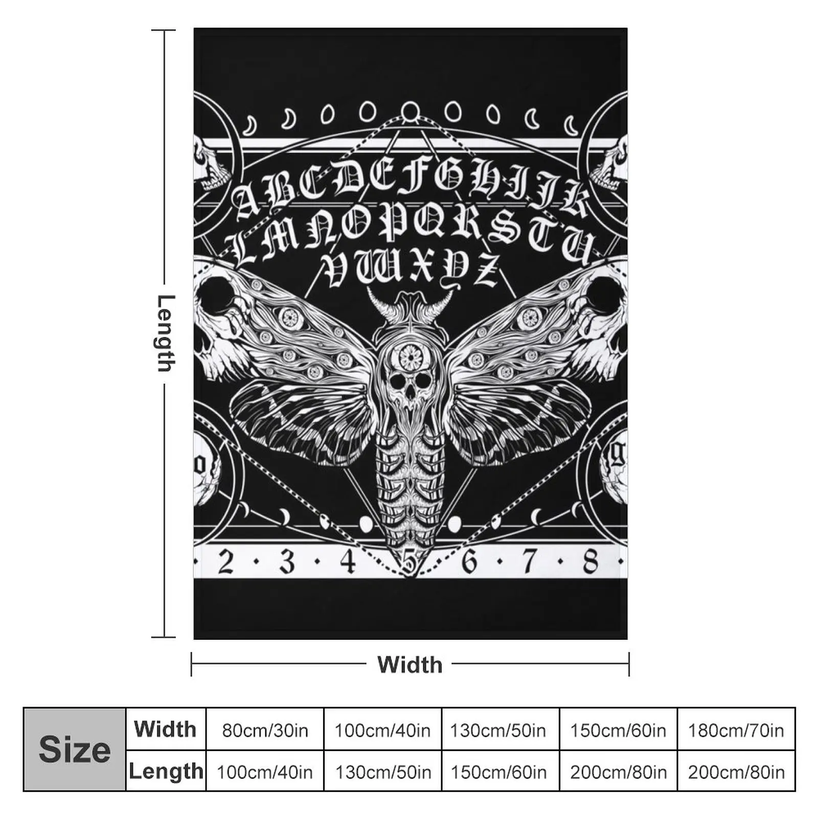 Death Moth Spirit Board Throw Blanket Heavy Blanket Stuffed Blankets Decorative Throw Blanket Thin