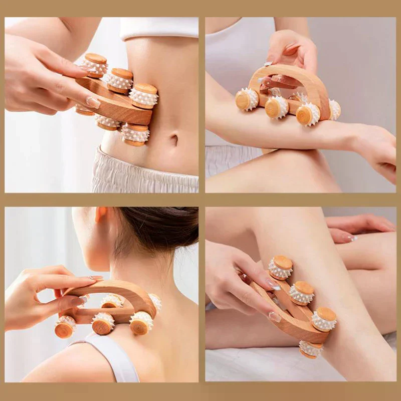

Wooden Massage Roller Tool, Manual Wooden Massager, Wood Back Massage Roller For Neck Leg Back Deep Tissue Muscle Massage