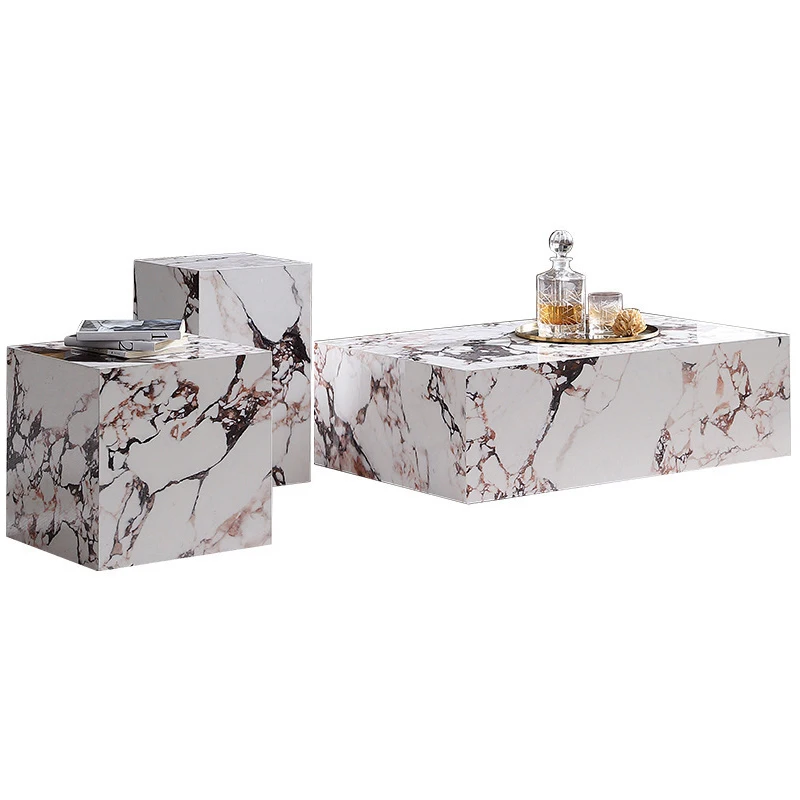 #@Natural Stone Modern Marmol Cube Rectangle Plinth Calacatta Viola Marble Coffee Table Cubic Side Table Display Plinth Box