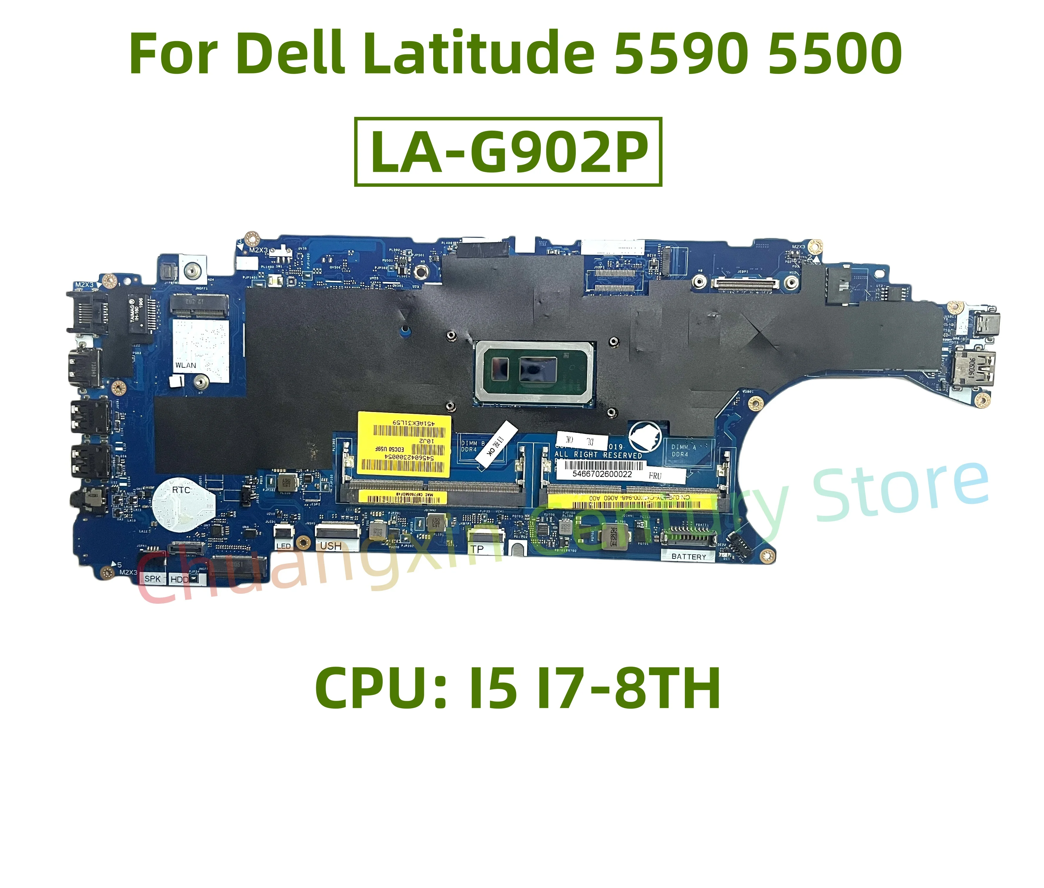 LA-G902P motherboard for Dell Latitude 5590 5500 laptop with CPU: I5 I7-8TH UMA 100% test ok shipment