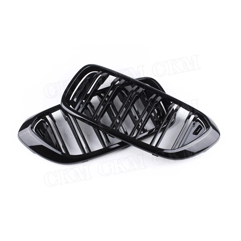 CKMUUER ABS لمعان أسود المصد الأمامي شواء الكلى شريحة مزدوجة شبكة مصبغة لسيارات BMW 6 Series GT G32 630i 2018 2019 تجميل #6