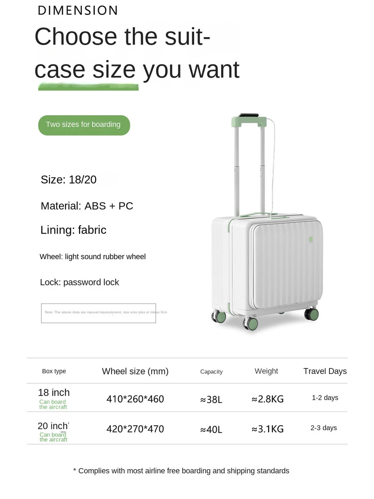 Koper Kabin Multifungsi 2025 Model Baru Ukuran Kecil dengan Bukaan Samping 18/20 inci, Koper Perjalanan dengan Ruang Penyimpanan Besar dan Dalam