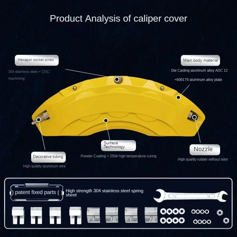 For Polestar 2 Car Brake Caliper Cover Fit Launch BST Edition 230 270 Base Hatchback 4-Door 2021 2022 2023 2024 2025