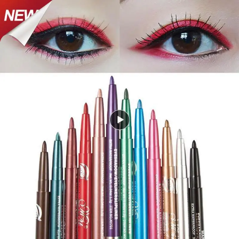 

set Makeup Shimmer Eyeliner Pencil WaterProof Quick Long-Lasting Liquid Eye liner Eye shadow Pen Cosmetic Kits TSLM1