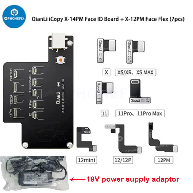 Qianmovies iCopy Plus Nouveau Face ID Test Board Flex Cable pour iPhone X-14PM Dot Matrix Data Read Write Recovery Face ID No Soldering