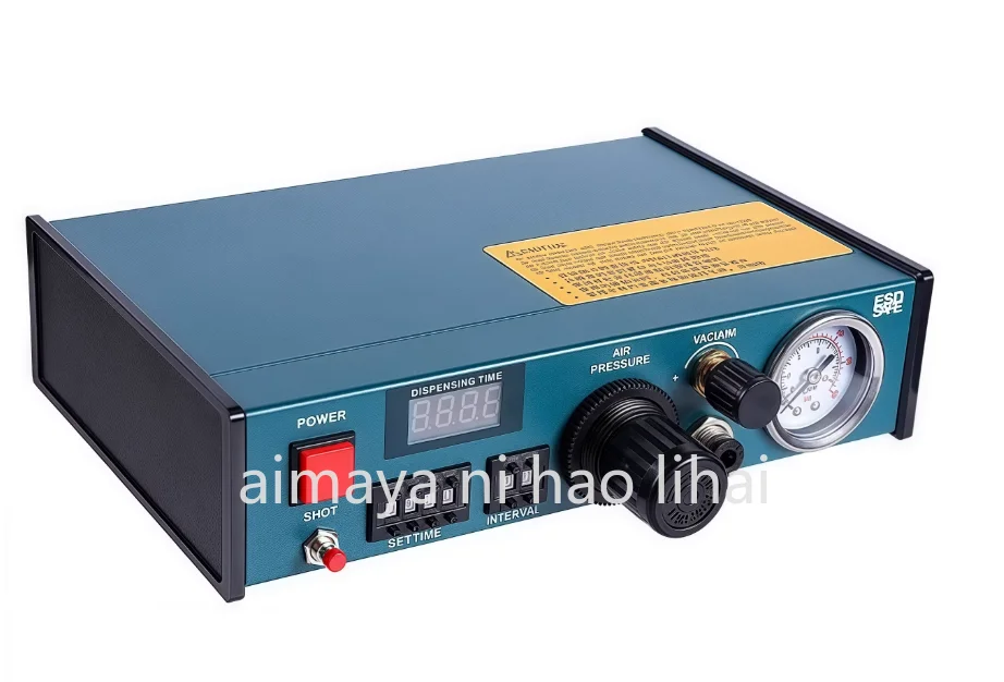 983A Dual Voltage Epoxy Dispensing Machine 110V/220V 0.01mm Glue Injector with Foot Pedal Control for PCB/Electronics Assemly