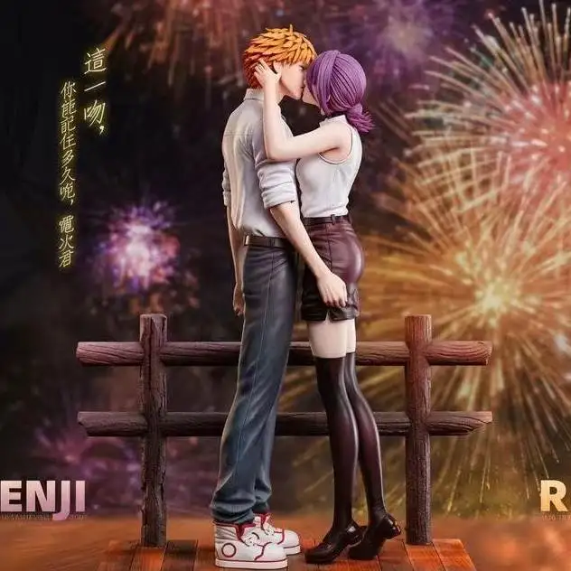 Anime Chainsaw Man Denji Reze Kiss Figure Collectible Model Desktop Decoration Display Gift For Anime Fans