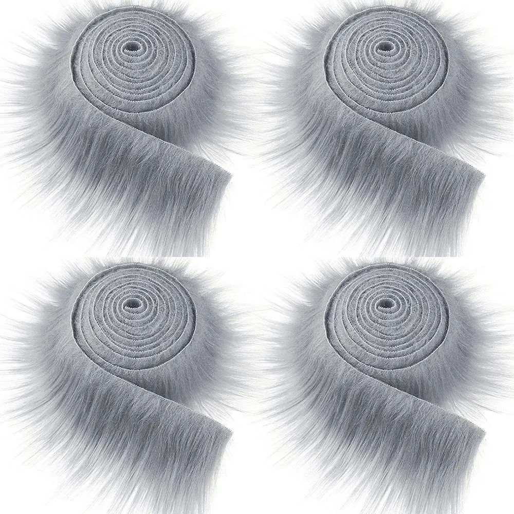 Multicolor Long Plush Fur Trim Fabric Roll