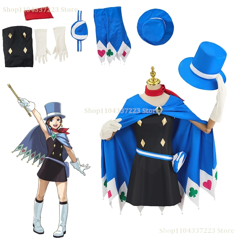 

Minuki Naruhodou Nanafushi Косплей Костюм Trucy Wright Ролевая игра Ace Attorney Хэллоуин Вечеринка Экспо Униформа Женский наряд