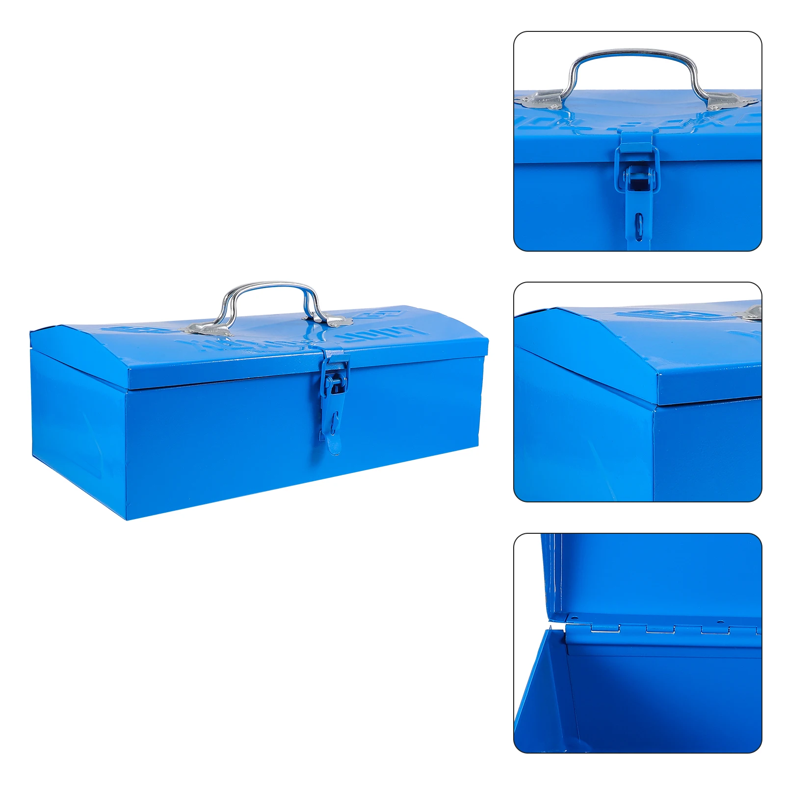 Portable 1 Layer Blue Iron Tool Box Storage Container Heavy Duty Mechanics Tools ganizer Car Garage Metal Toolbox