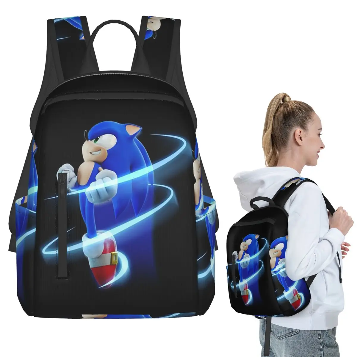 

Рюкзак Sonic The Hedgehog, студенческая сумка для книг для мальчиков и девочек, детская школьная сумка, компьютерные сумки на плечо для мужчин и женщин