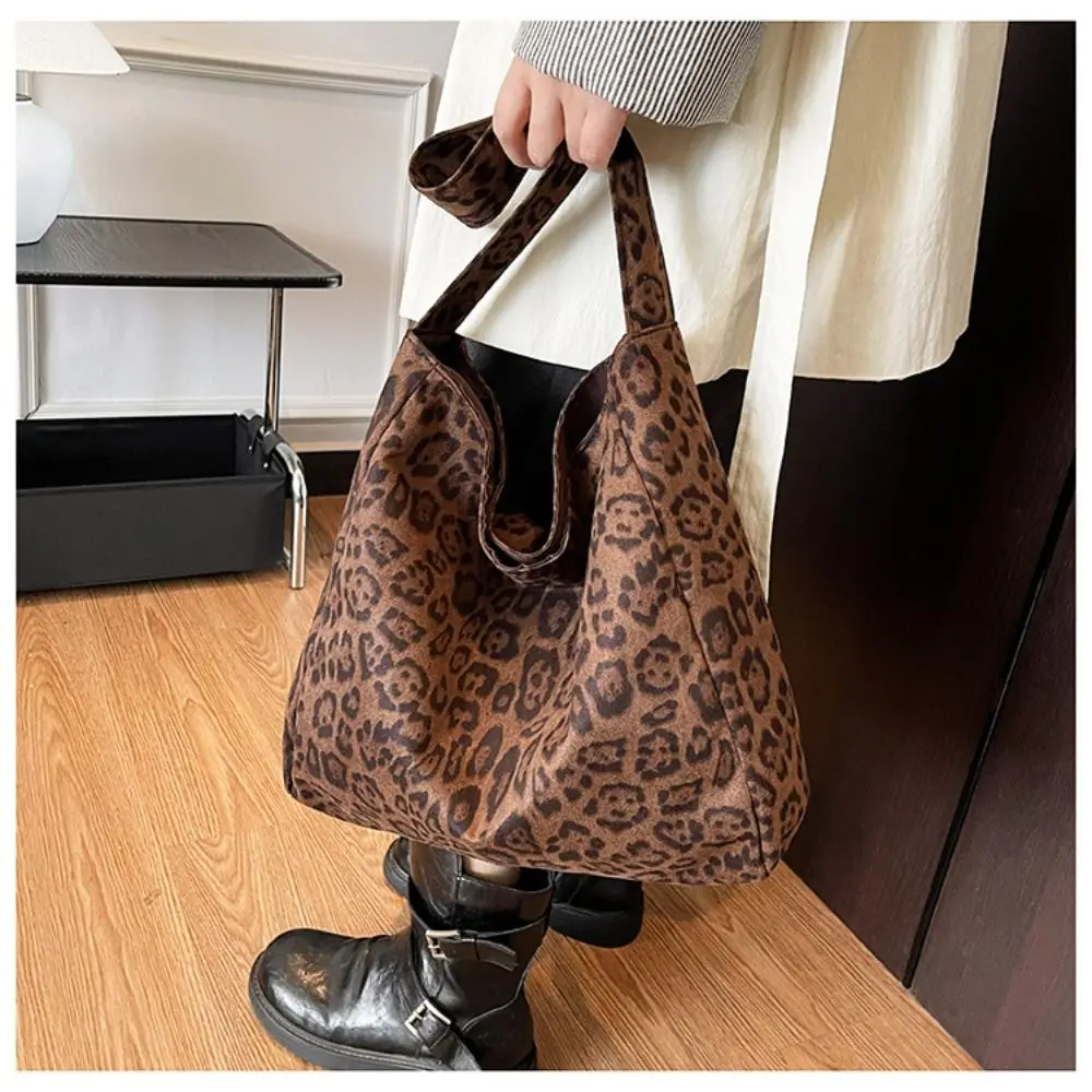 Korean Style PU Leather PU Leather Bag Large Capacity Wind Shoulder Tote Bag Leopard Print Leopard Print Bag Autumn Winter