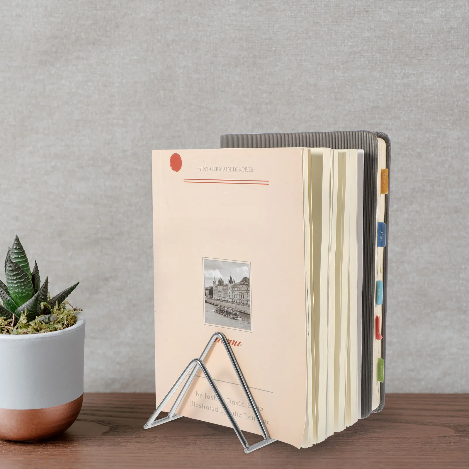 

1pc File Organizer Rack Lightweight Iron Art Book Holder For Home Office Classroom Multi-Function Magazine Cd Storage Shelf