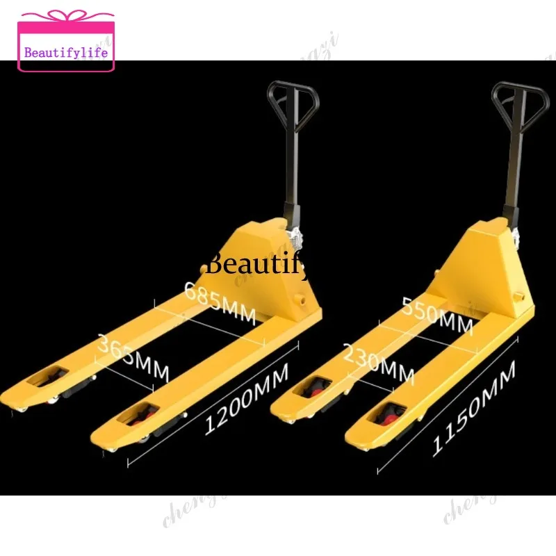 a55 Manual Forklift Pallet Jack Hydraulic Pallet Truck Trailer 2/3/5T Cargo Loading and Unloading Warehousing and Logistics