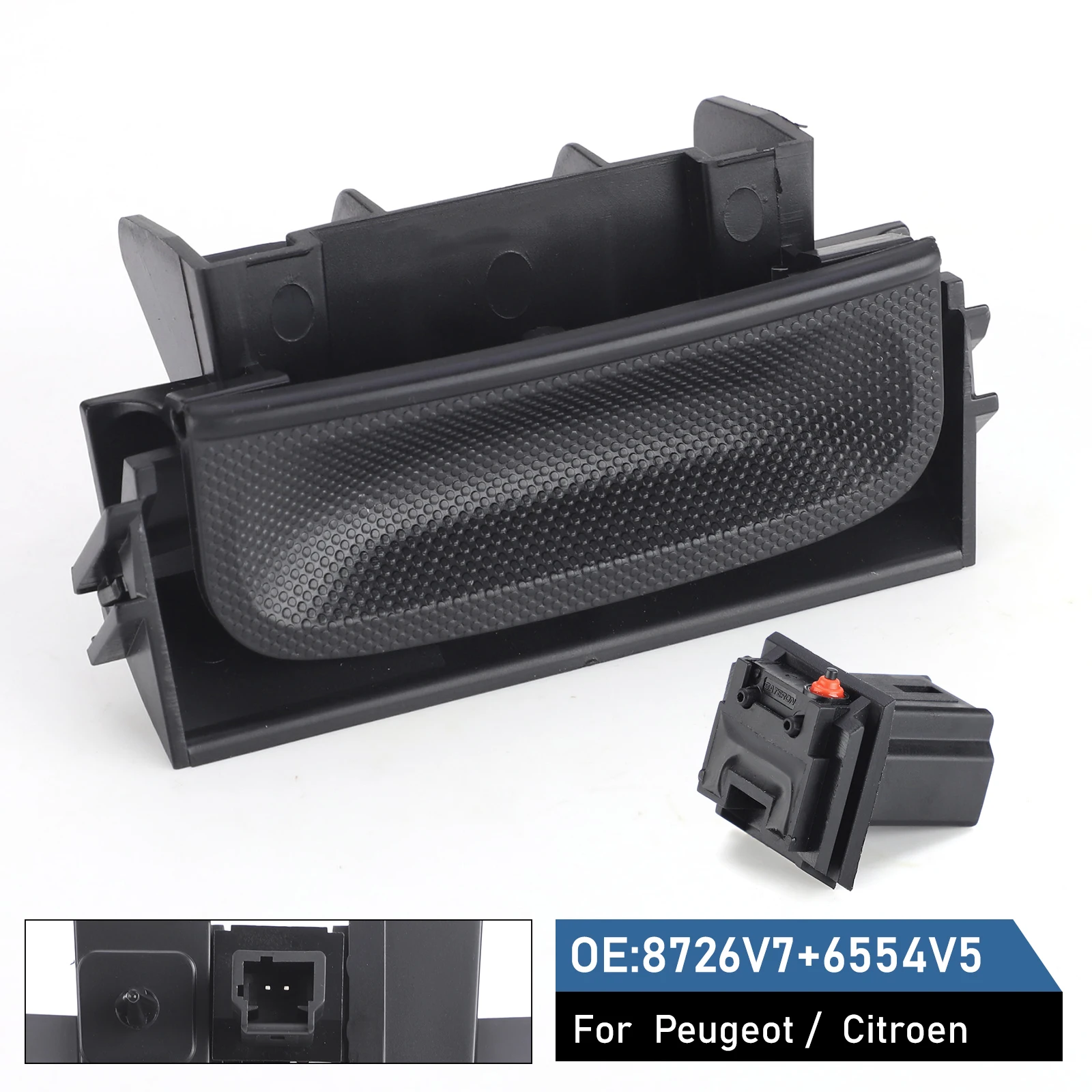 

Black Tailgate Release Switch 6554V5 8726V7 For Peugeot 206 207 307 308 5008 Citroen C3 C4 Xsara Picasso Micro Switch Plastic