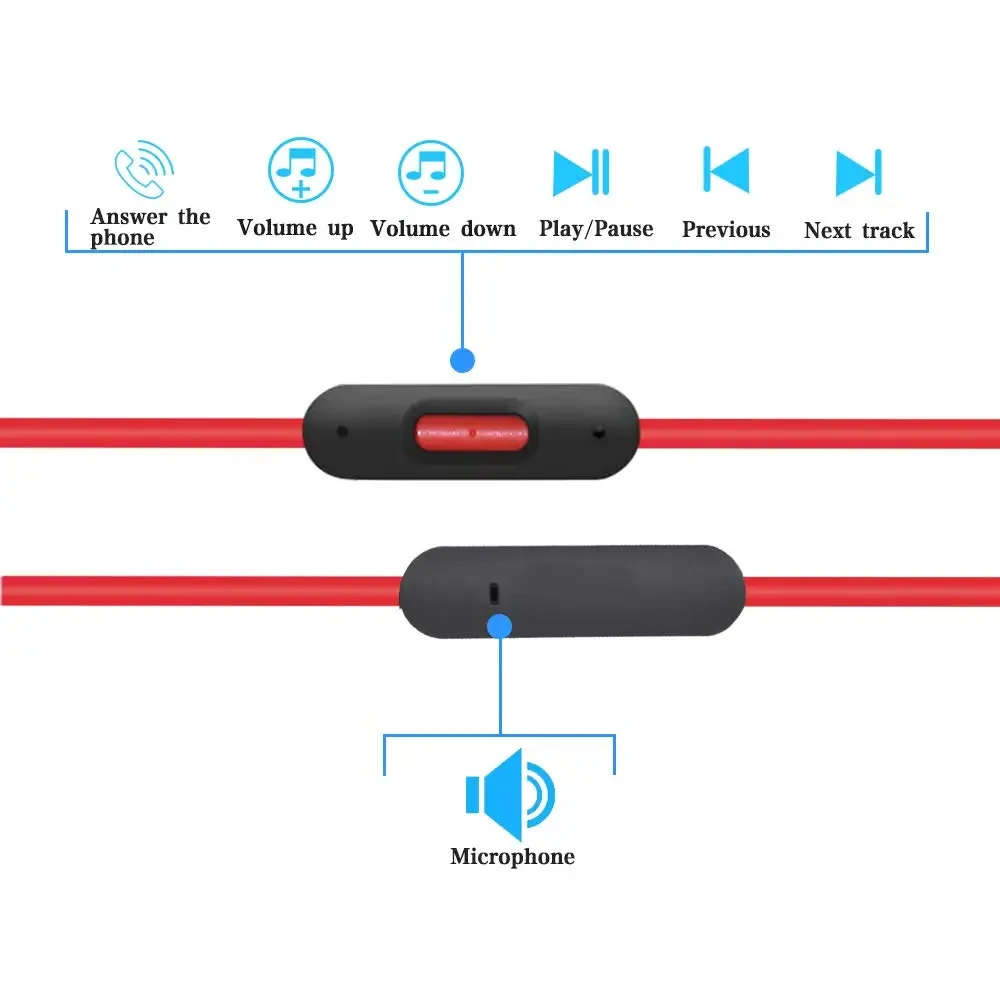 Zapasowy kabel audio Aux 3,5 mm z regulacją głośności mikrofonu wbudowanego kompatybilny z zestawem słuchawkowym Beats Solo Studio 2 3 Pro