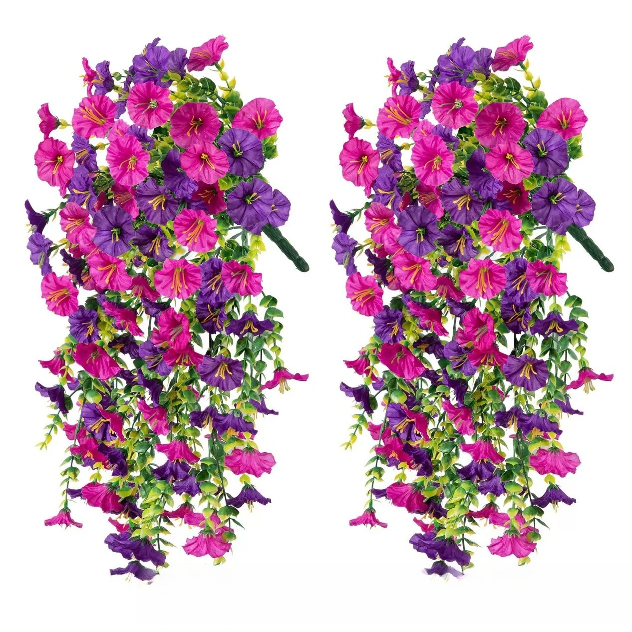 

Artificial Eucalyptus Morning Glory Vine Fake Hanging Flower Garland Silk Faux Trumpet Flowers for Home Wedding