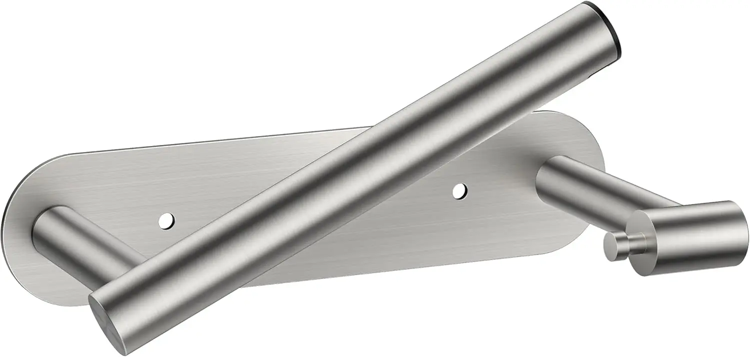 

Adhesive or Screw Wall Mount Pivoting Toilet Paper Holder, Stainless Steel Rustproof No Drilling for Bathroom
