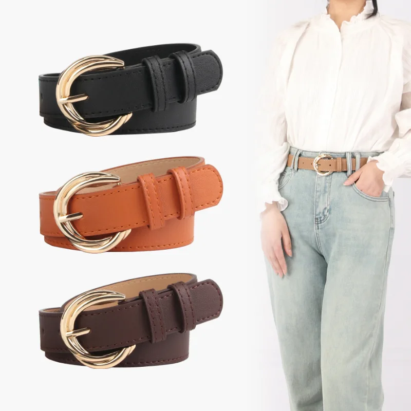 

Korean Version of The Ladies Belt Fashion Wild Imitation Leather Pin Buckle Belt Decoration Dress Jeans Belts