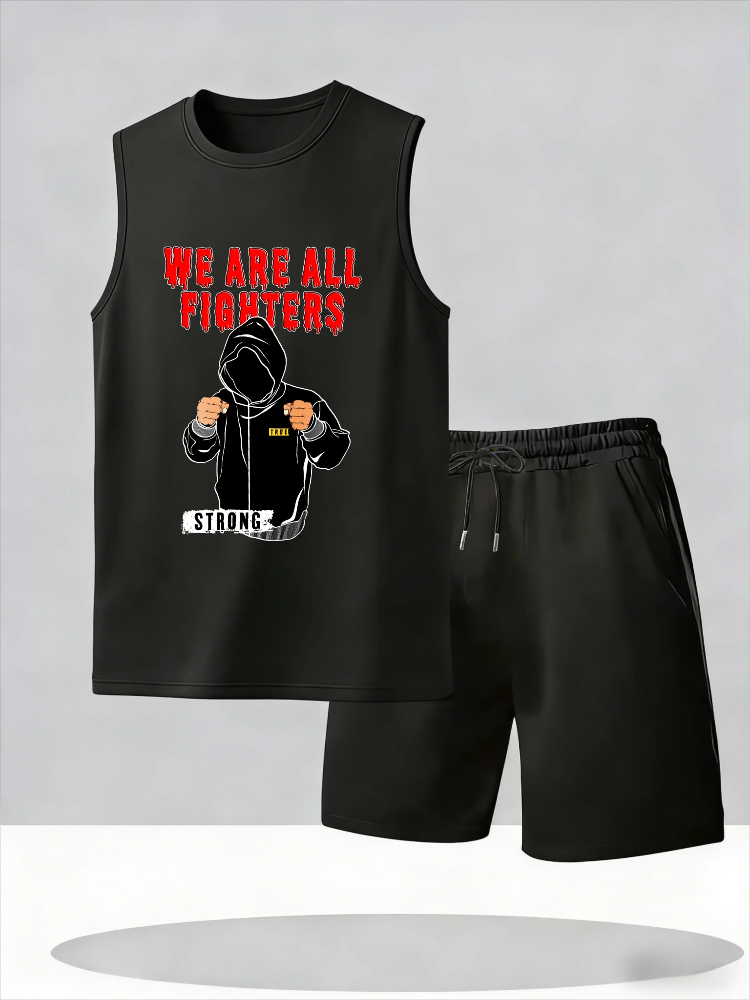 

Men's Tank Top Sets 2026 Summer Thin Quick Dry crewneck beach oversize Breathable sports two-piece seaside running jogging set