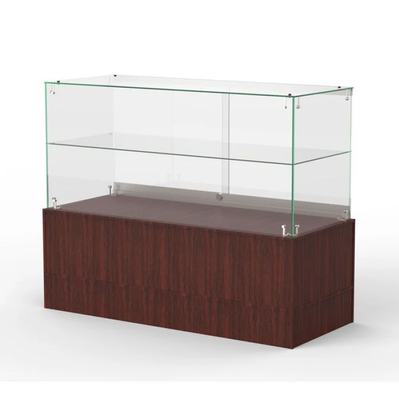 custom.Frameless full glass display counter lockable sliding door with storage showcase glass cabinet