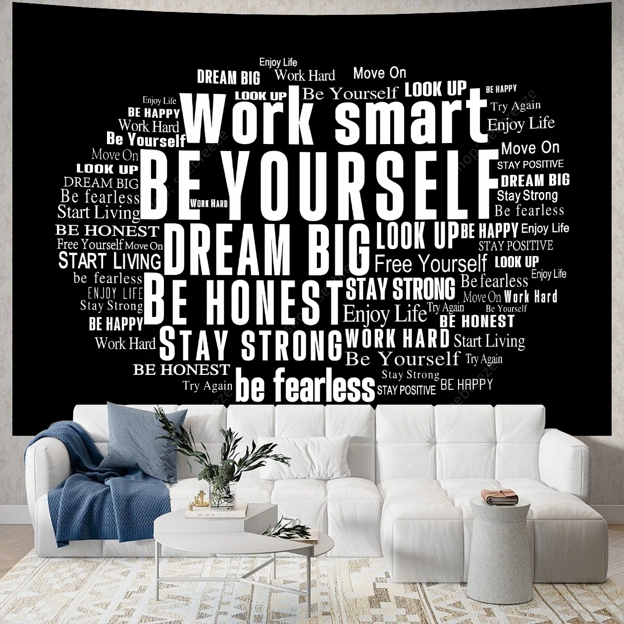 Cloud Word: Transform Your Space with Inspiring Tapestry Art