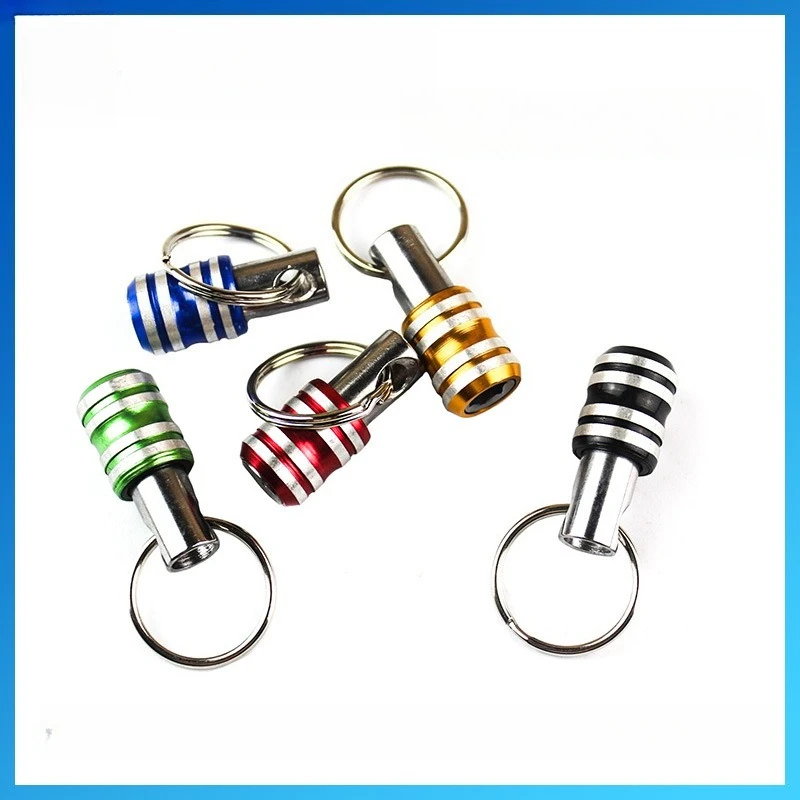 1/4 Hex Shank Screwdriver Bit Holder Gold Three-Groove Extension Rod Stainless Steel Quick Change Socket Keychain Adapter